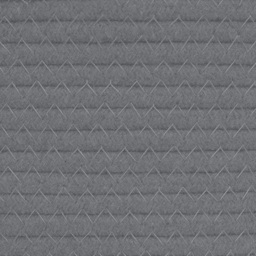 vidaXL Košara za perilo siva in bela Ø55x36 cm bombaž