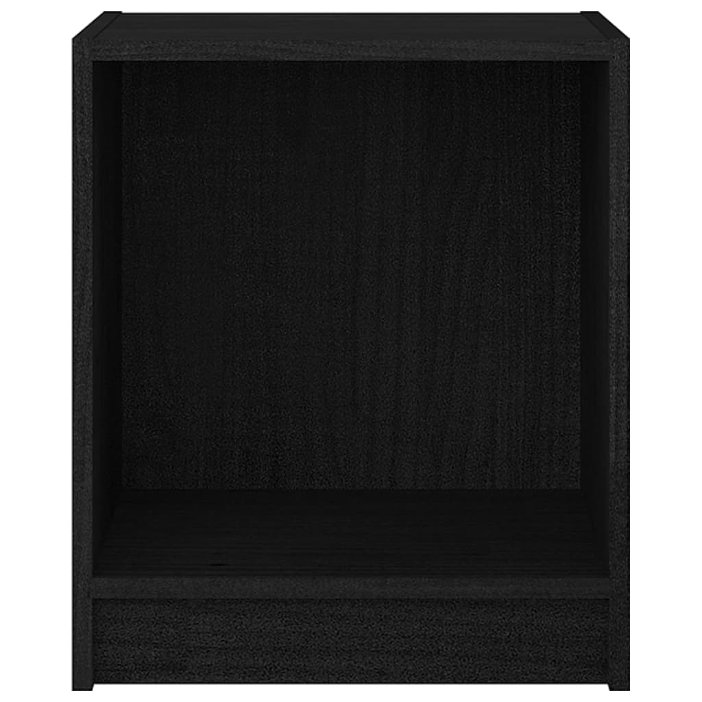 vidaXL Nočna omarica črna 35,5x33,5x41,5 cm trdna borovina