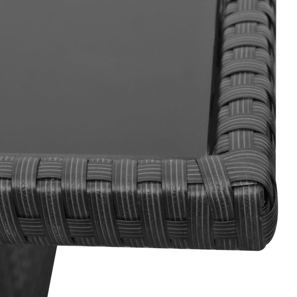 vidaXL Vrtna sedežna garnitura z blazinami 4-delna poli ratan črna