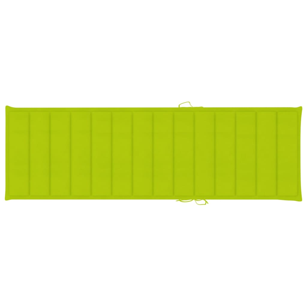 vidaXL Ležalnik s svetlo zeleno blazino impregnirana borovina