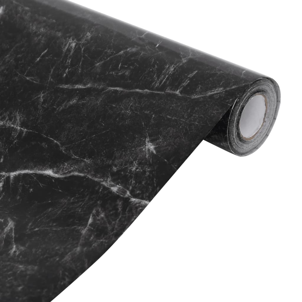 vidaXL Nalepke za pohištvo samolepilna marmor črna 90x500 cm PVC