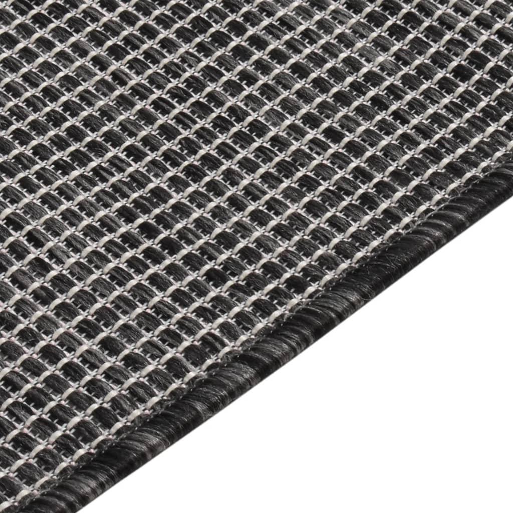 vidaXL Zunanja preproga ploščato tkanje 160x230 cm siva