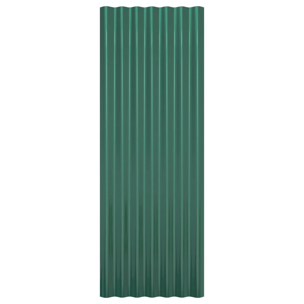 vidaXL Strešne plošče 12 kosov prašno premazano jeklo zelene 100x36 cm