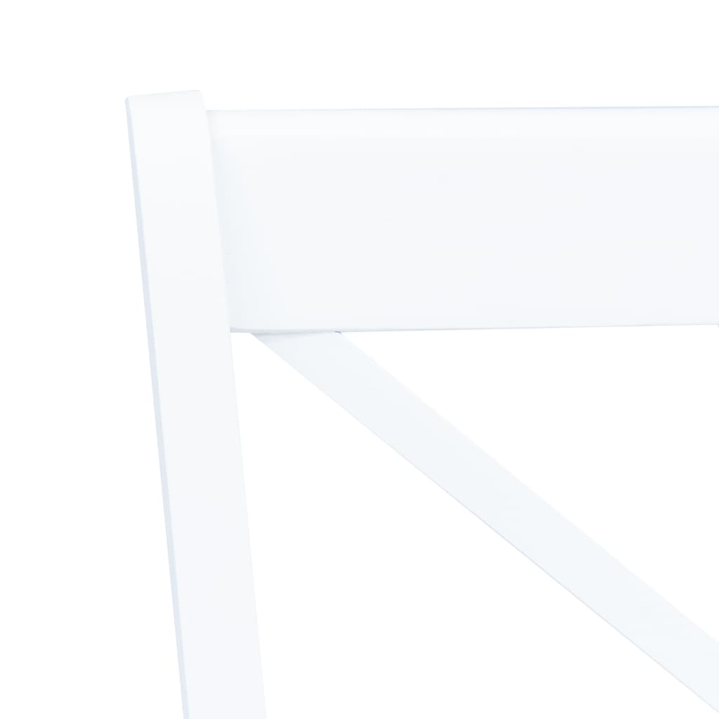 vidaXL Jedilni stoli 6 kosov beli trdni kavčukovec