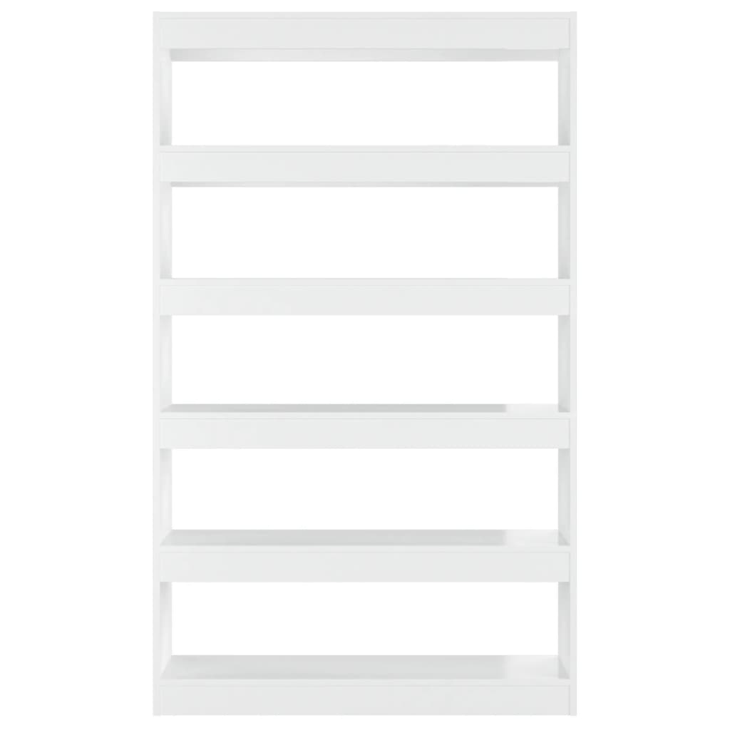 vidaXL Knjižna omara/pregrada visok sijaj bela 100x30x166 cm