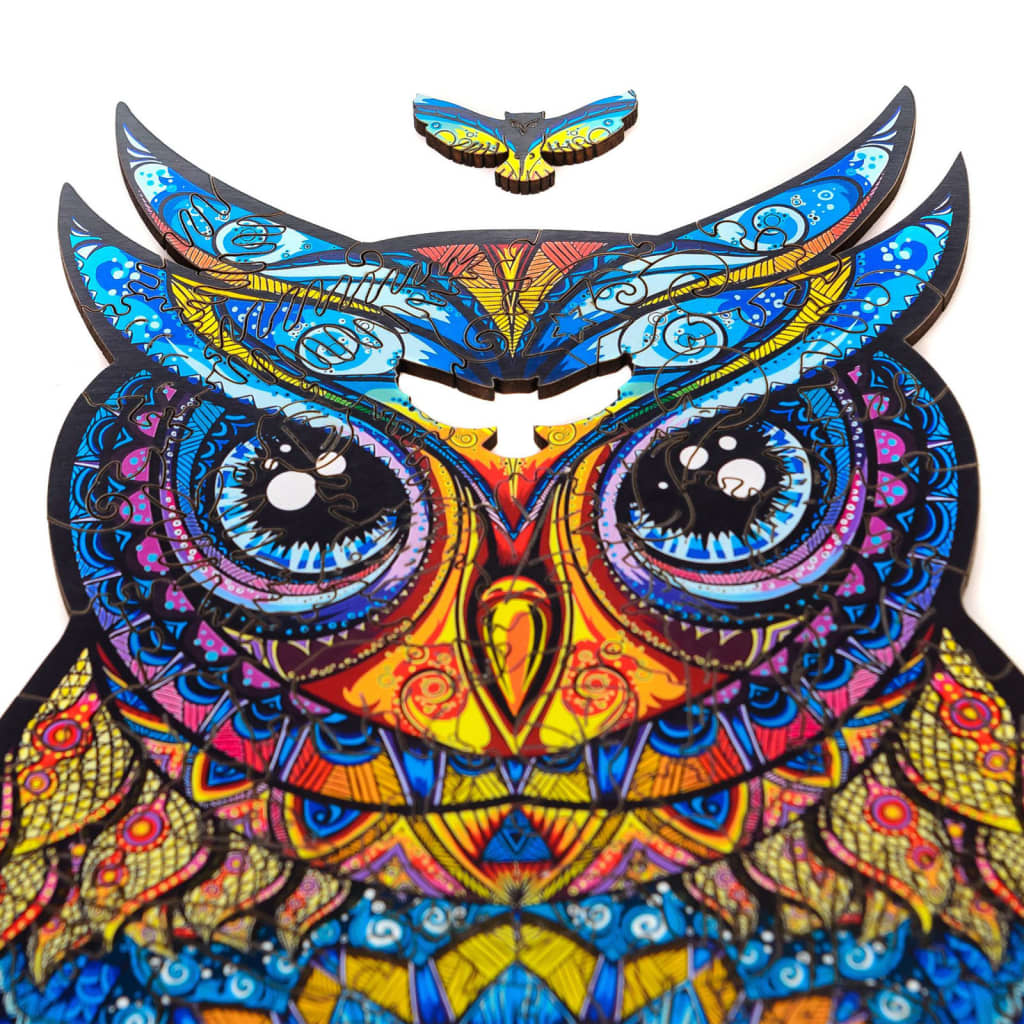 UNIDRAGON Lesena sestavljanka 186-delna Charming Owl 21x35 cm