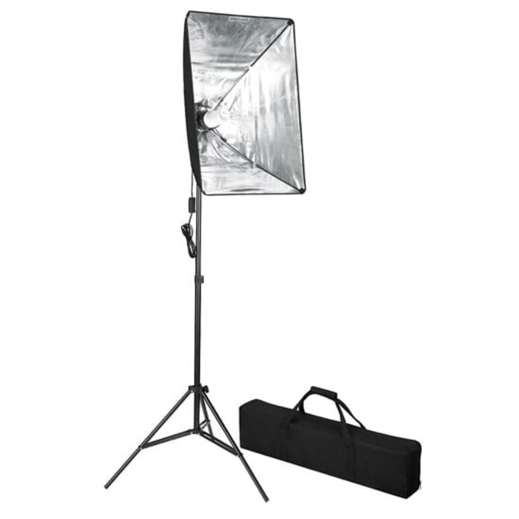vidaXL Komplet za fotografski studio z ozadjem in s mehčalno lučjo