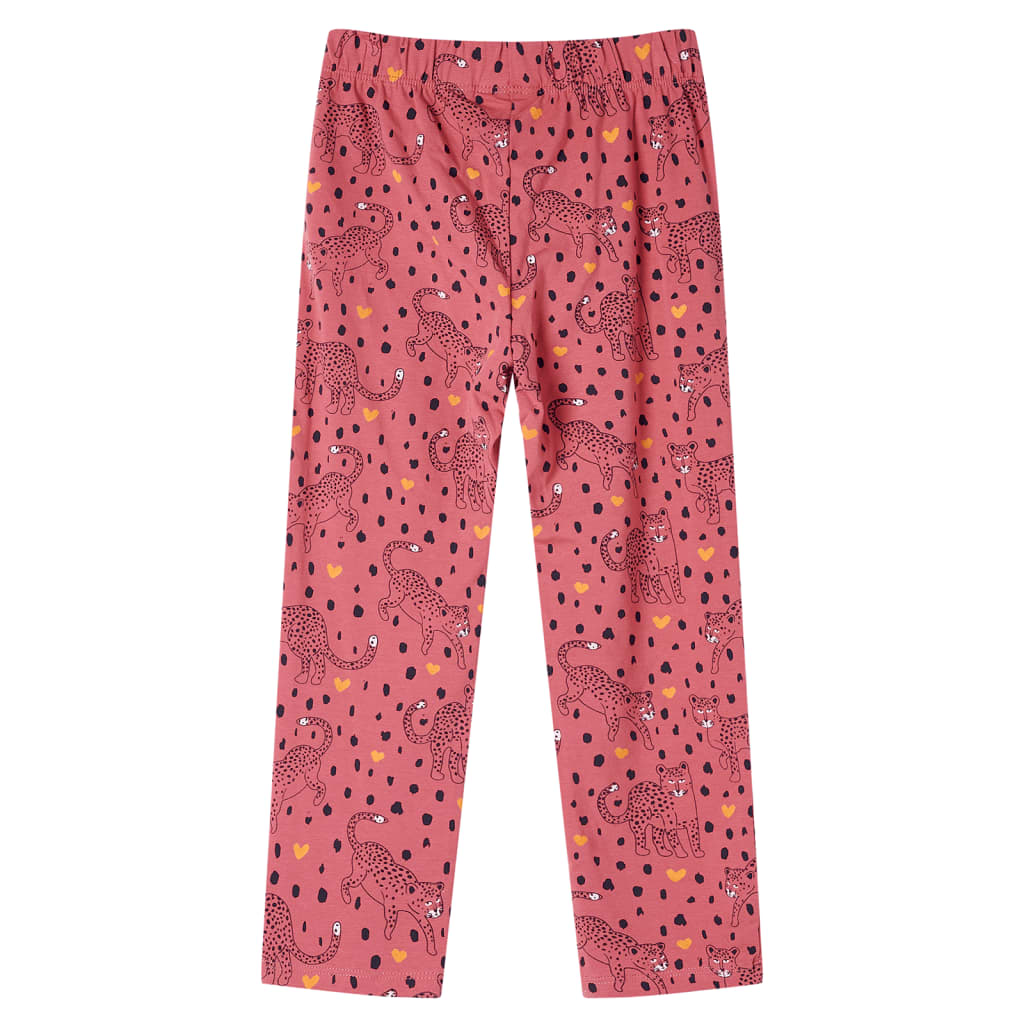 Otroška pižama z dolgimi rokavi starinsko roza 128