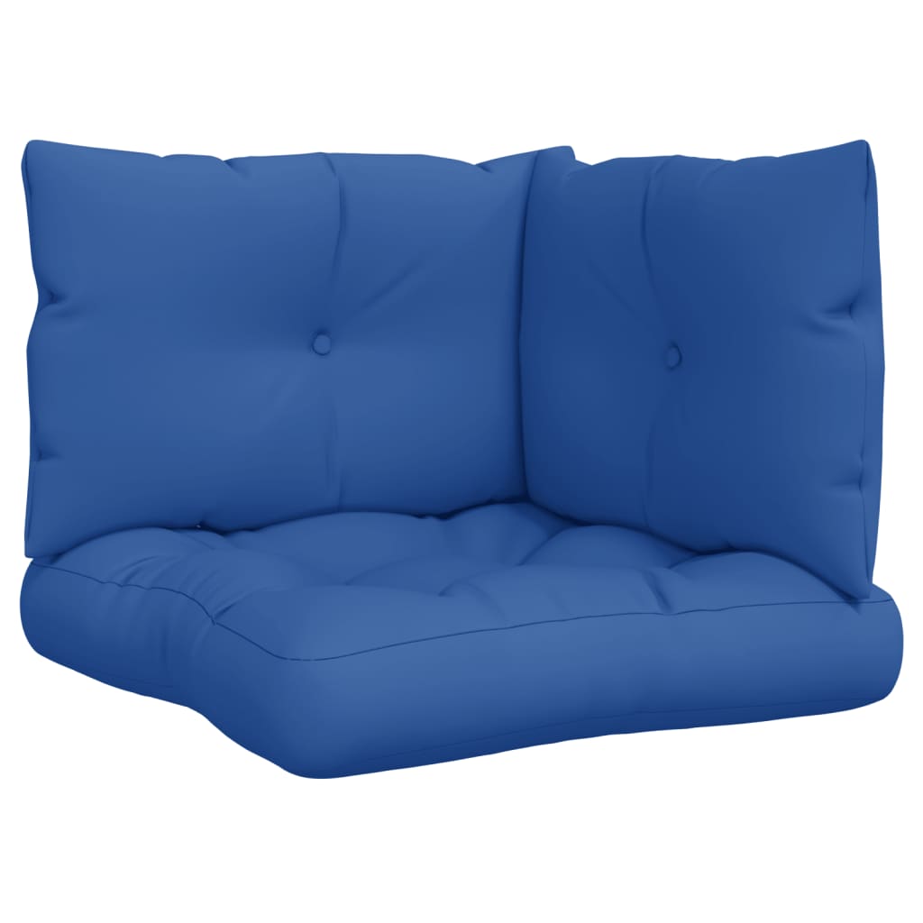vidaXL Blazine za kavč iz palet 3 kosi kraljevsko modro blago