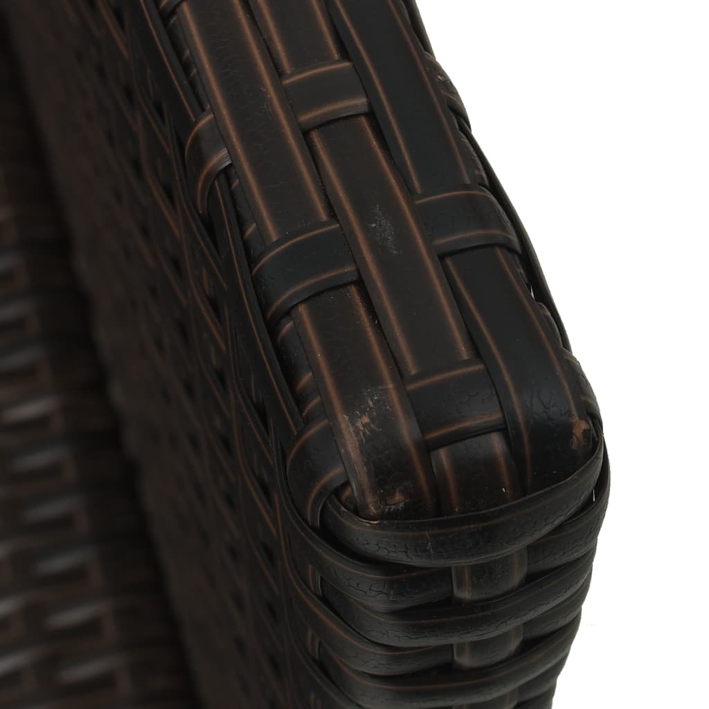vidaXL Vrtna sedežna garnitura z blazinami 4-delna poli ratan rjava