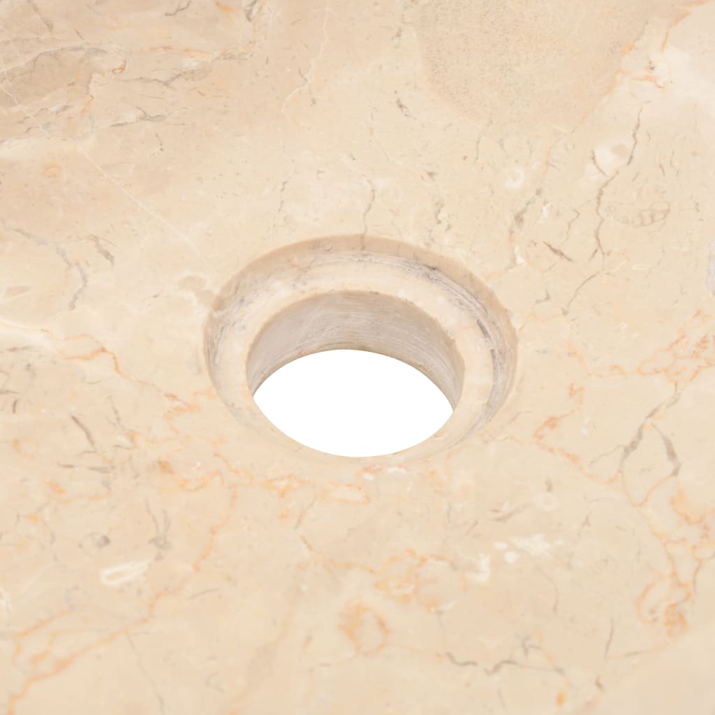 vidaXL Kopalniška omarica z umivalnikoma iz krem marmorja