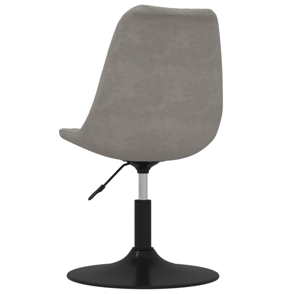 vidaXL Vrtljiv jedilni stol 2 kosa svetlo siv žamet