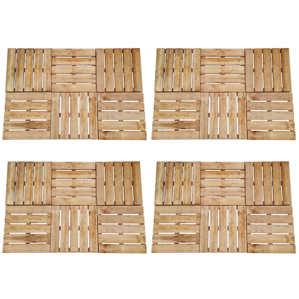 vidaXL Talne plošče 24 kosov 50x50 cm lesene rjave