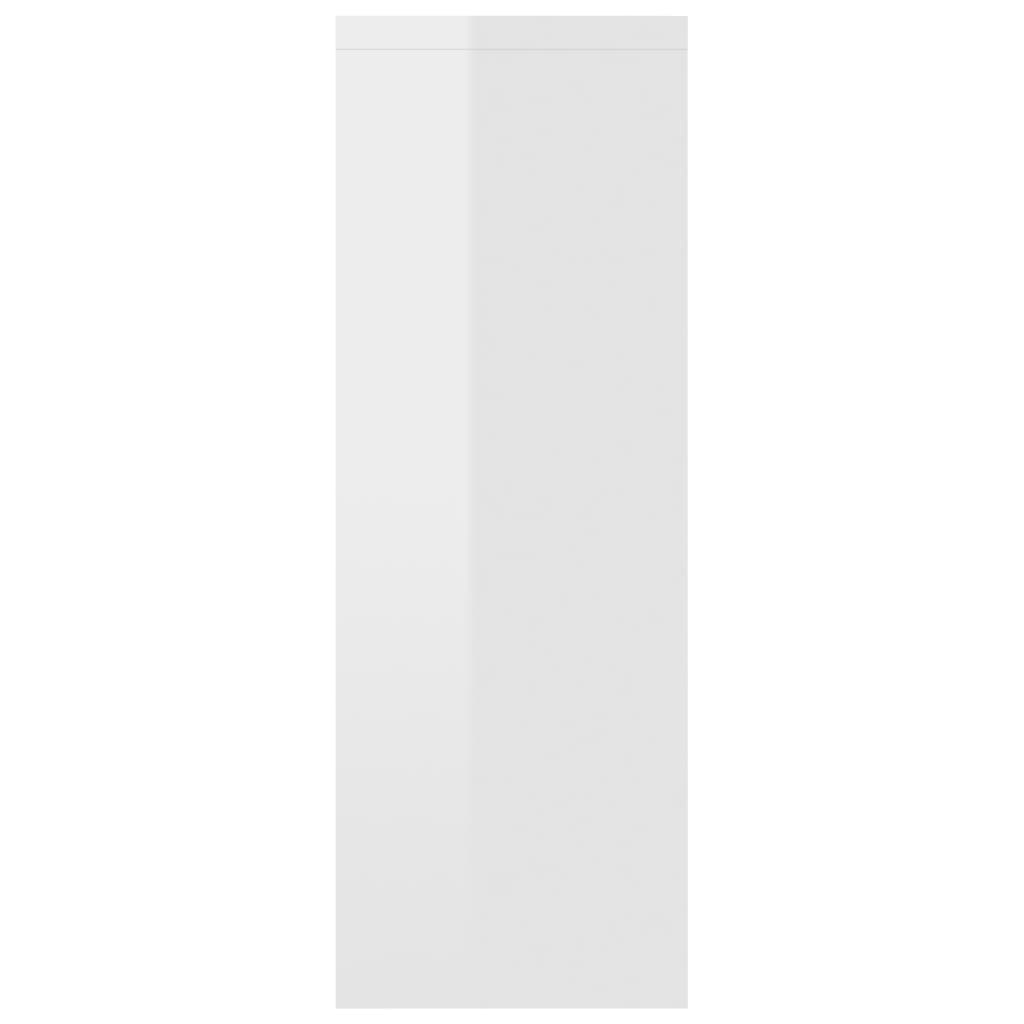 vidaXL Stenska polica visok sijaj bela 45,1x16x45,1 cm iverna plošča