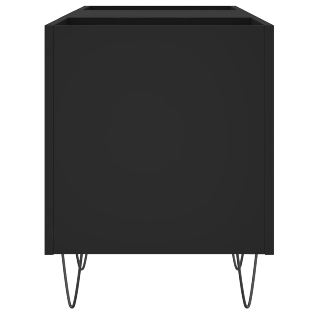 vidaXL Omarica za gramofonske plošče črna 121x38x48 cm inženirski les