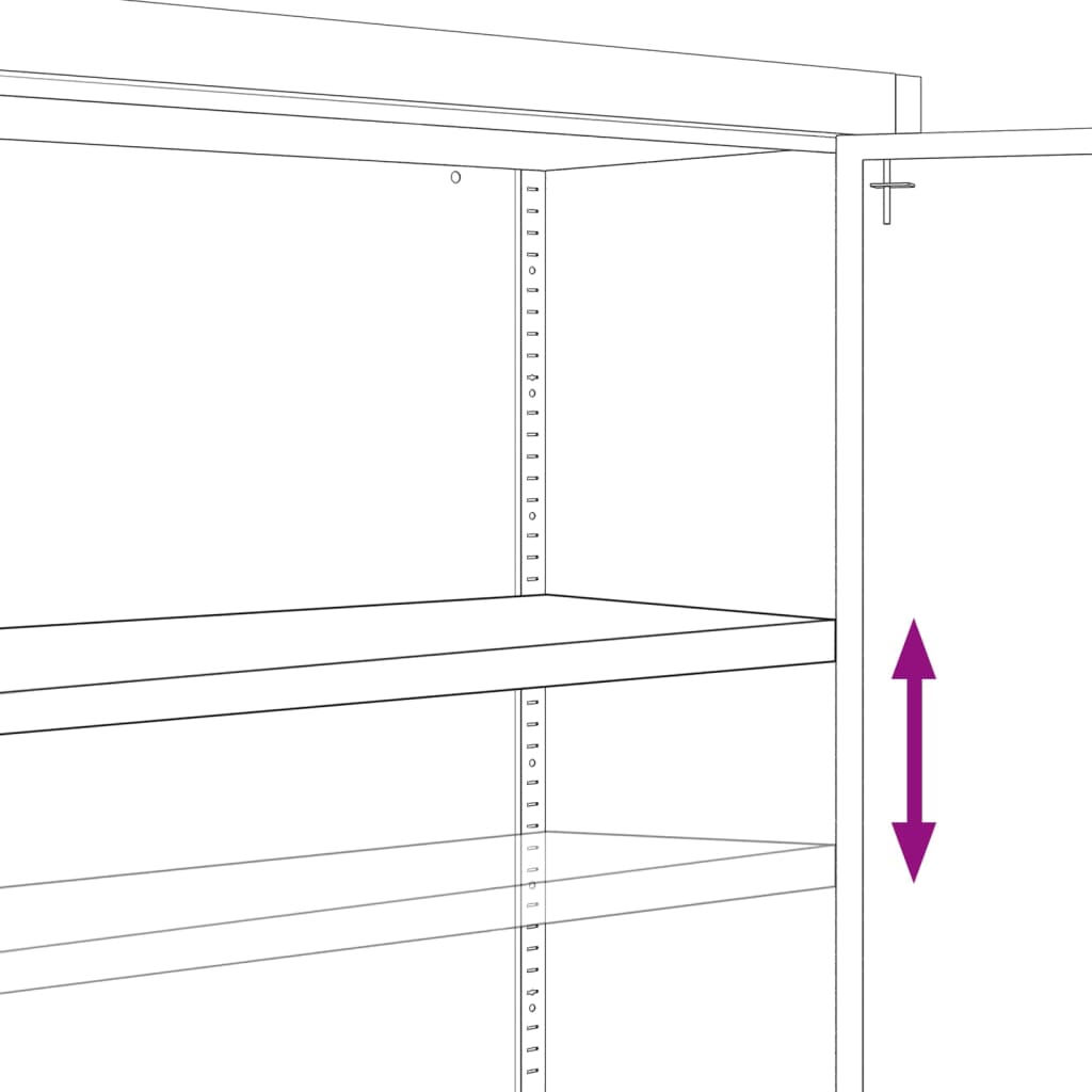 vidaXL Pisarniška omara z 2 vrati jeklo 90 cm siva