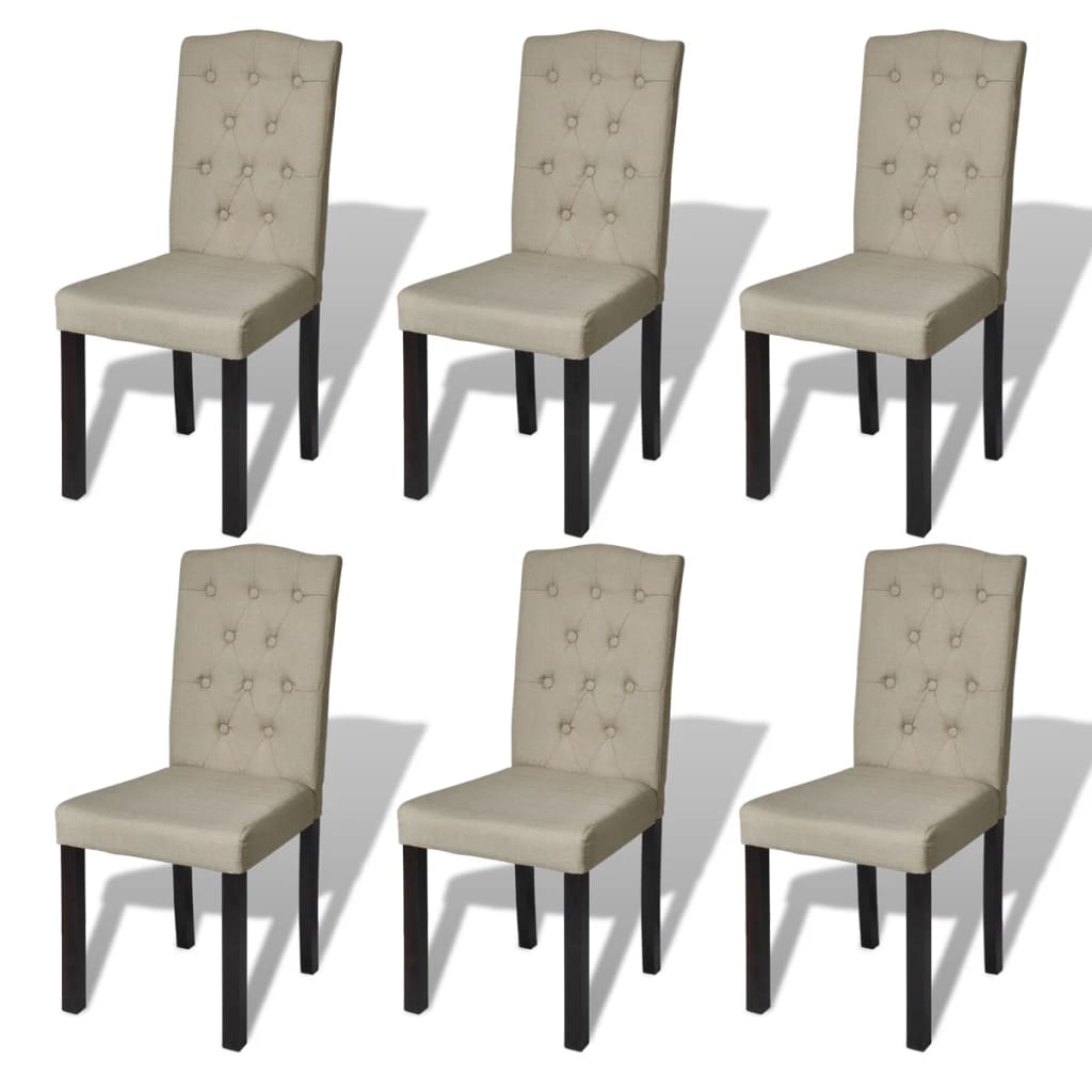 vidaXL Jedilni stoli 6 kosov kamelje blago