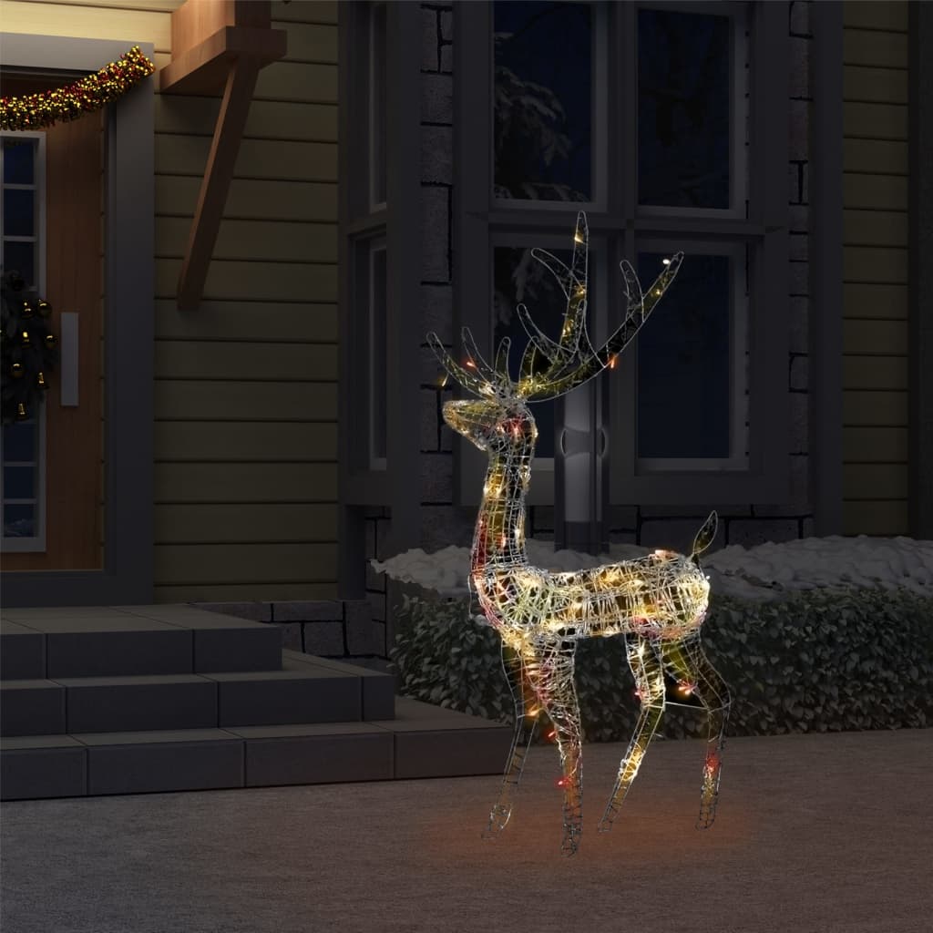 vidaXL Božični severni jelen iz akrila 140 LED lučk 120 cm pisan
