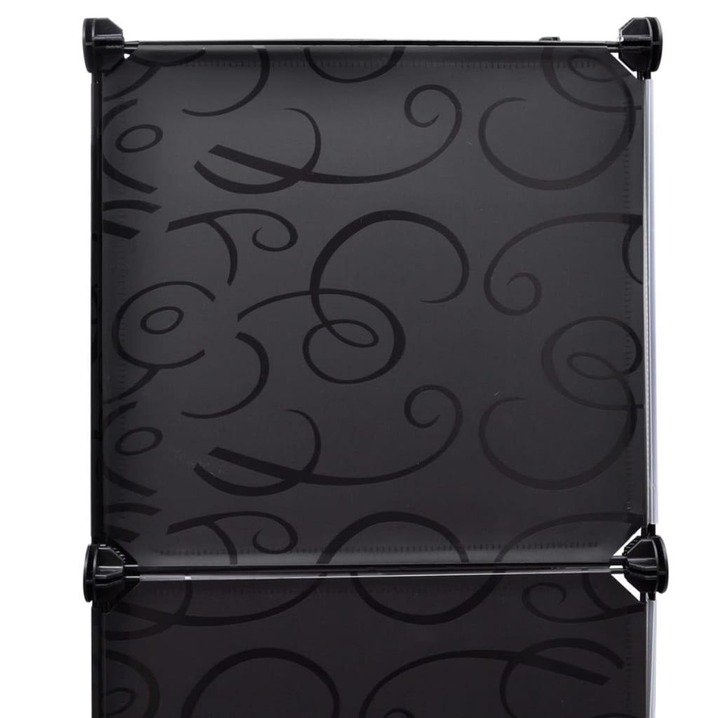 vidaXL Modularna omarica z 9 predelki 37 x 115 x 150 cm črno bela