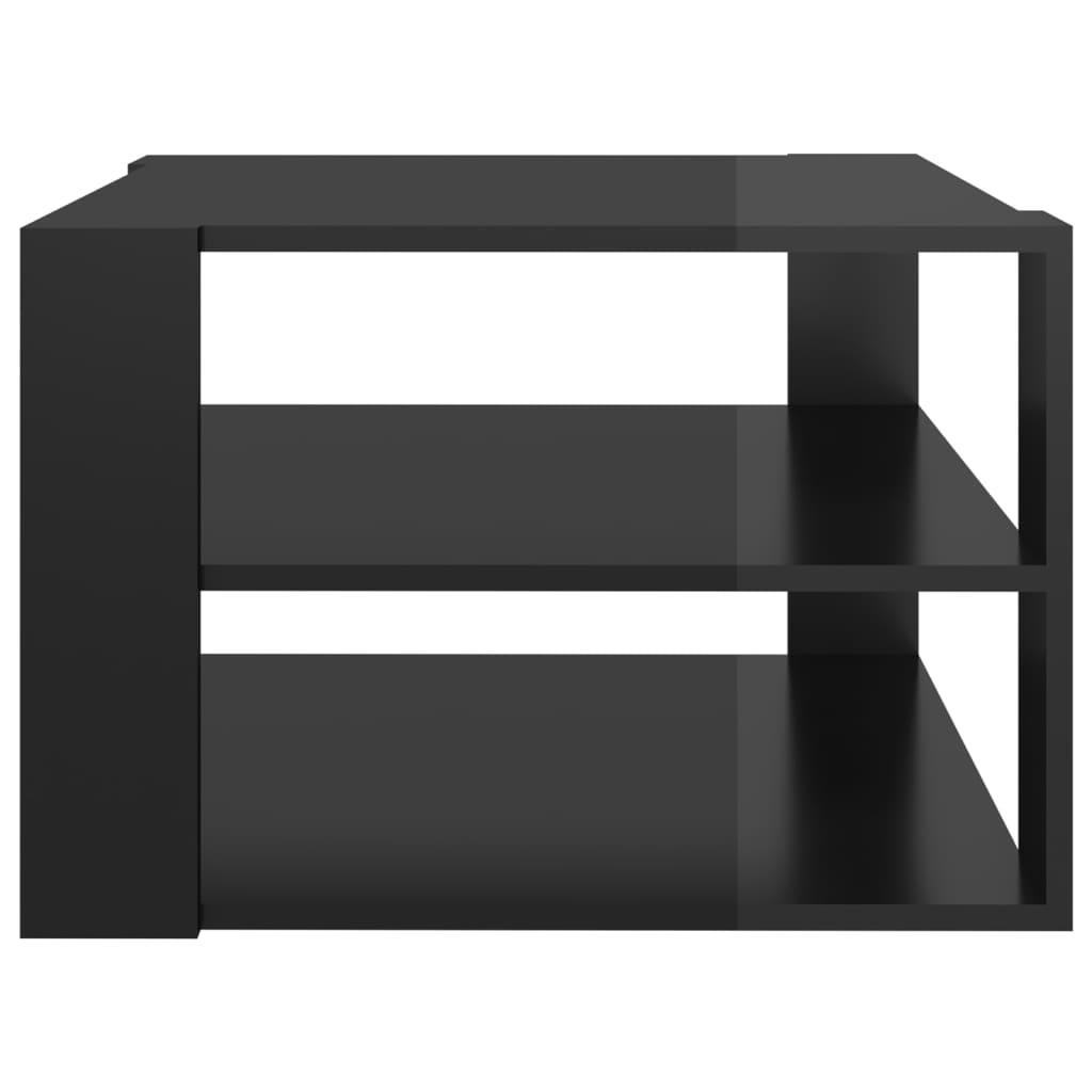vidaXL Klubska mizica visok sijaj črna 60x60x40 cm iverna plošča