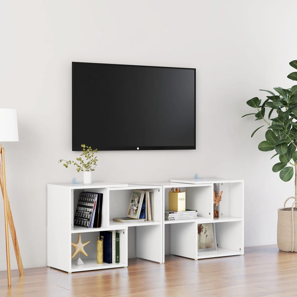 vidaXL TV omarica bela 104x30x52 cm iverna plošča