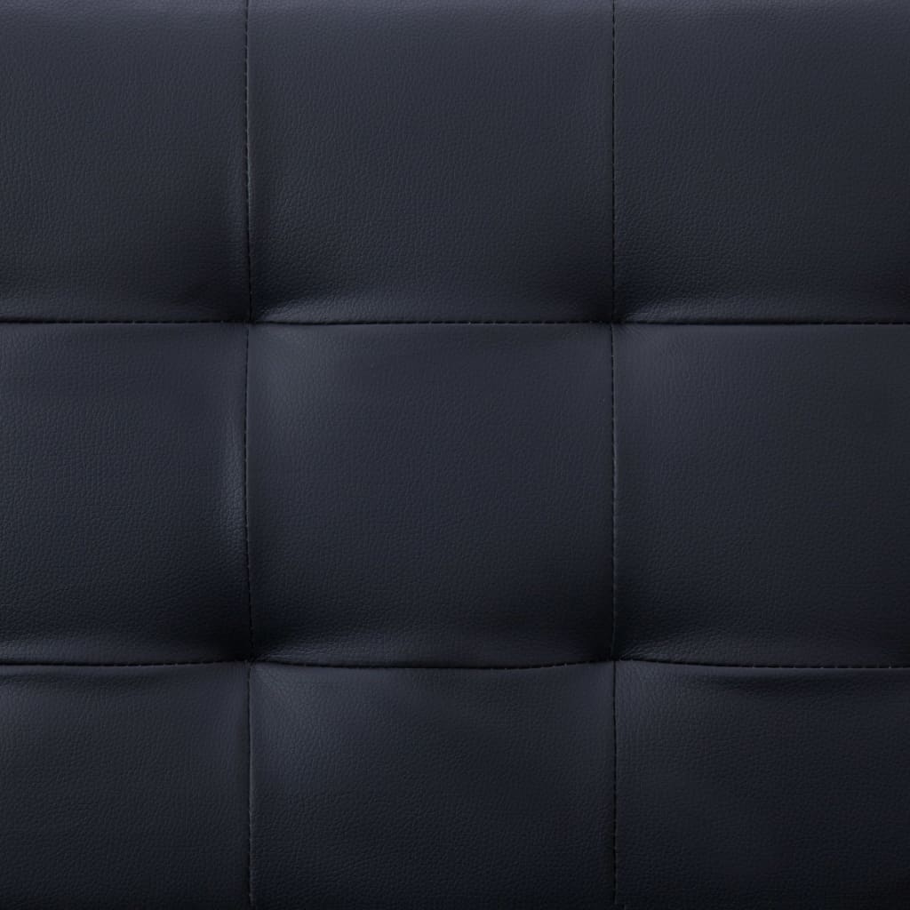 vidaXL Kavč z ležiščem L-oblike črno umetno usnje