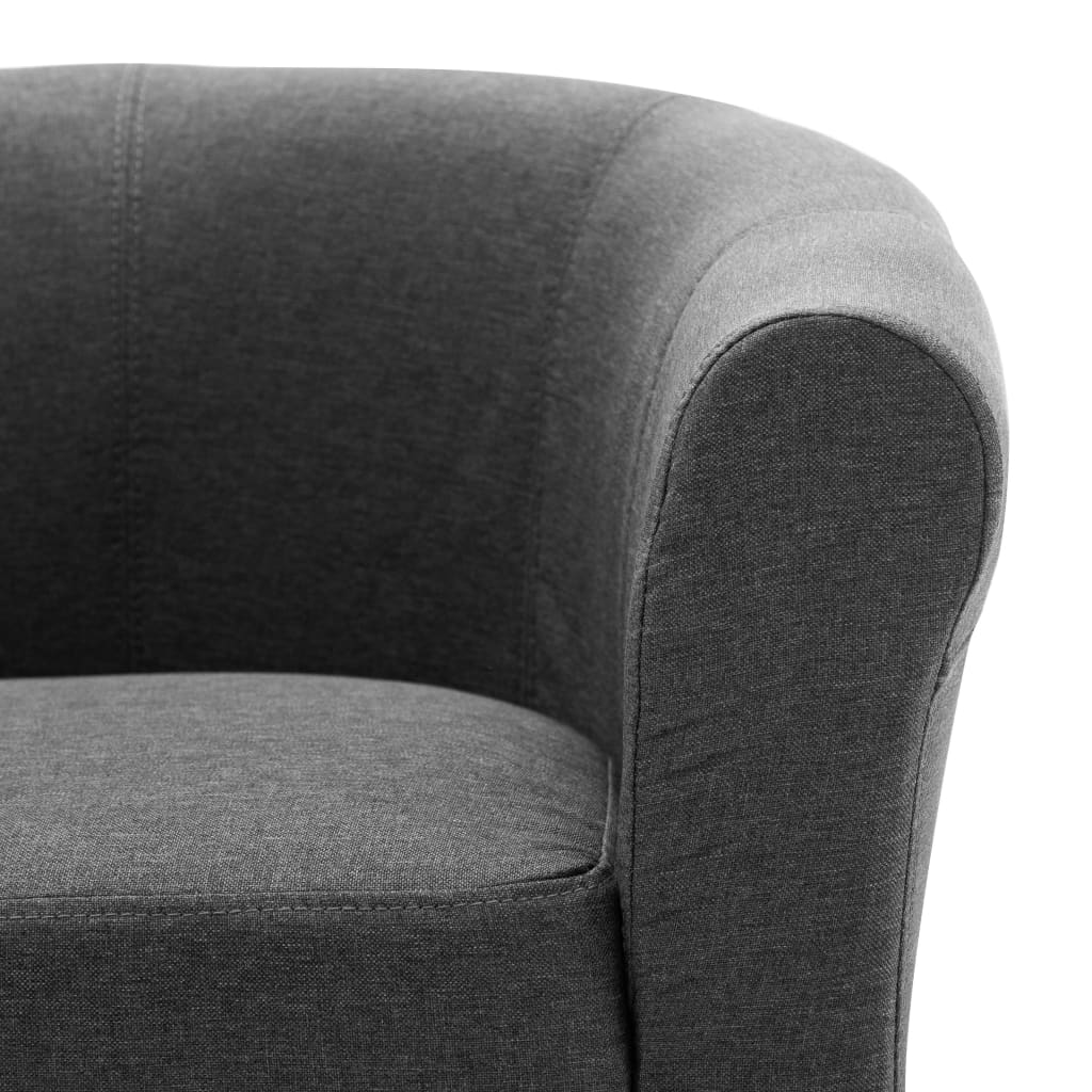 vidaXL Naslanjač in stolček 2-delni komplet temno sivo blago