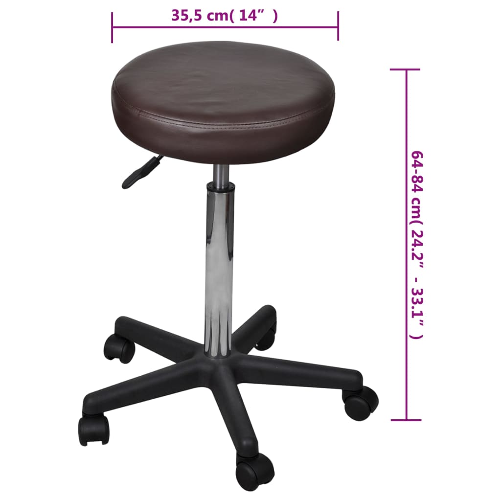 vidaXL Pisarniški stol rjave barve
