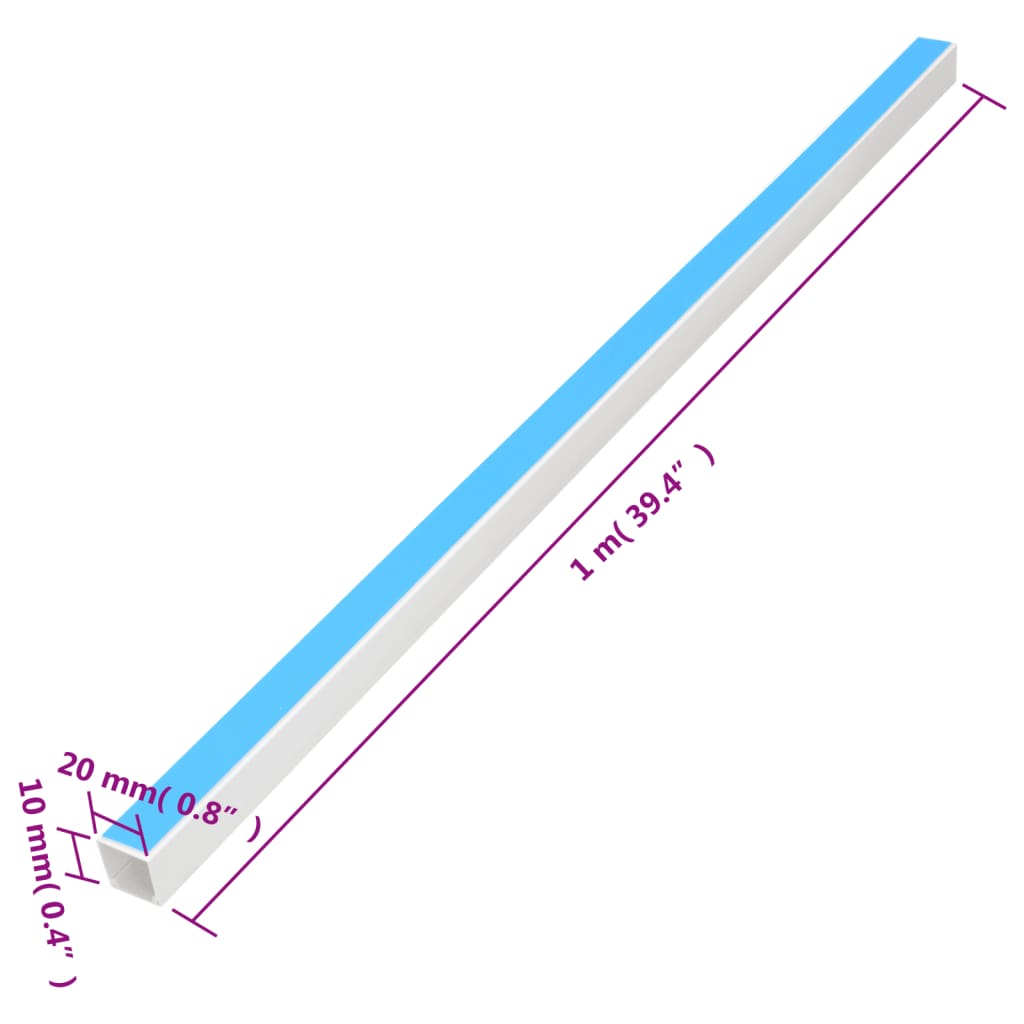 vidaXL Kabelska cev samolepilna 20x10 mm 30 m PVC