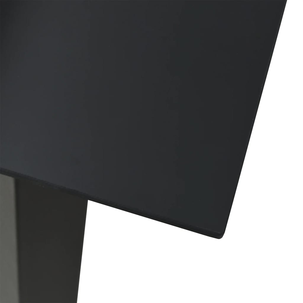 vidaXL Vrtna jedilna garnitura 3-delna črn PVC ratan