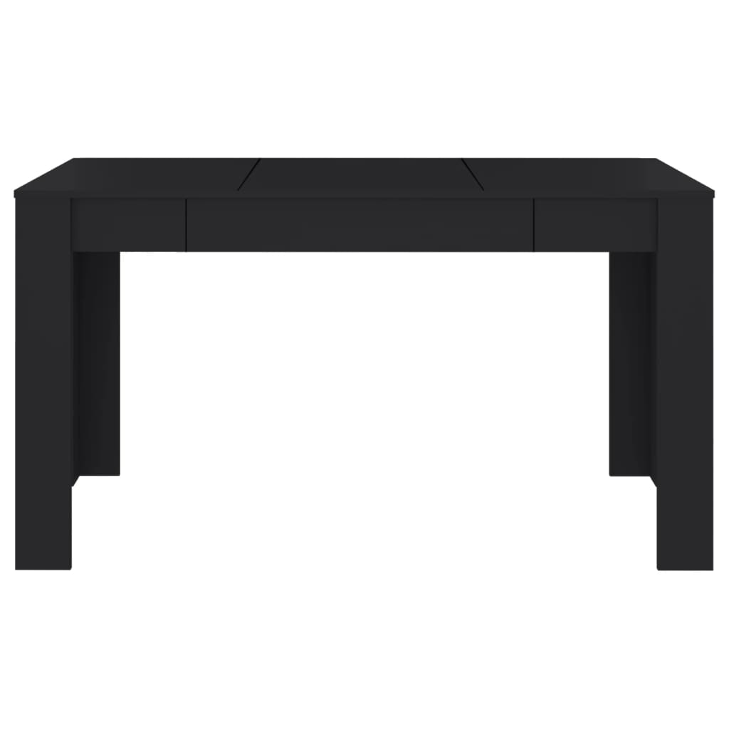 vidaXL Jedilna miza črna 140x74,5x76 cm iverna plošča