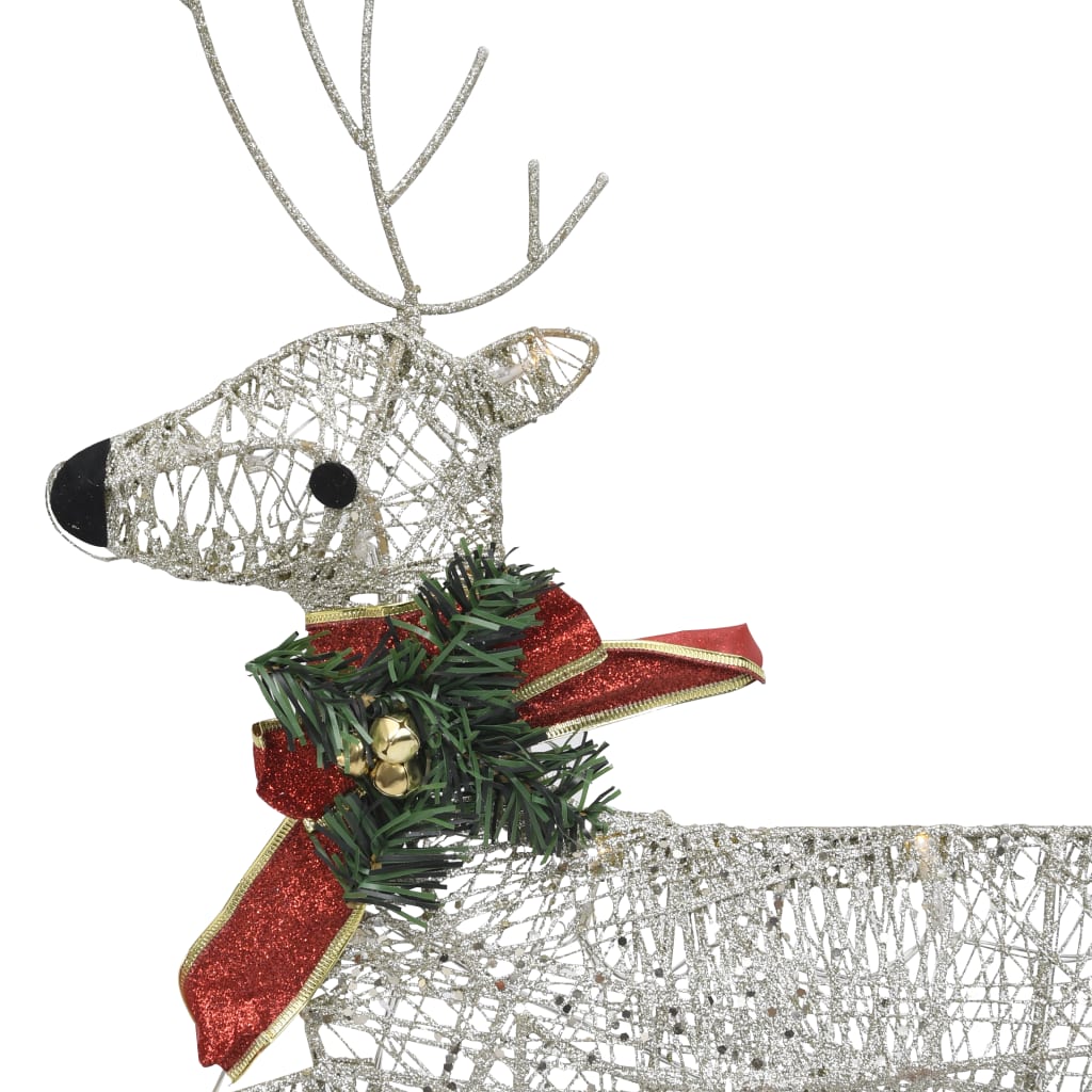 vidaXL Božični severni jeleni 2 kosa zlati 40 LED akril