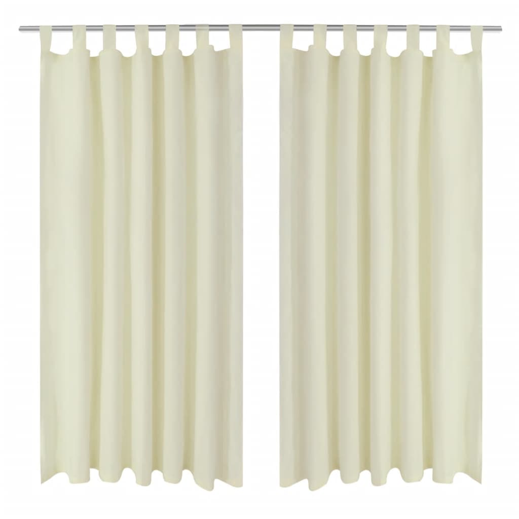 2 kosa krem satenasih zaves z obročki 140 x 245 cm