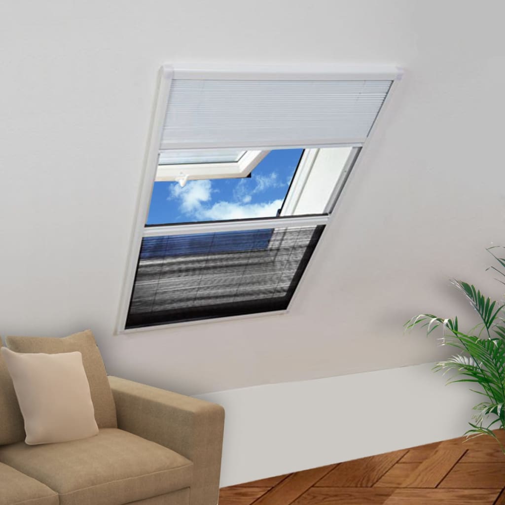 vidaXL Plise komarnik za okna aluminij 80x100 cm s senčilom