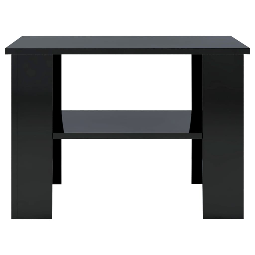 vidaXL Klubska mizica visok sijaj črna 60x60x42 cm iverna plošča