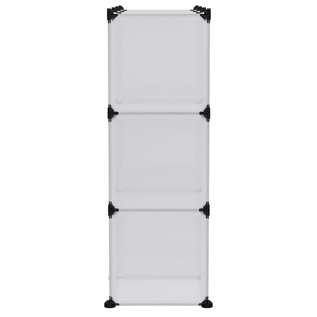 vidaXL Kockasta omarica za shranjevanje z 9 kockami in vrati prozorna