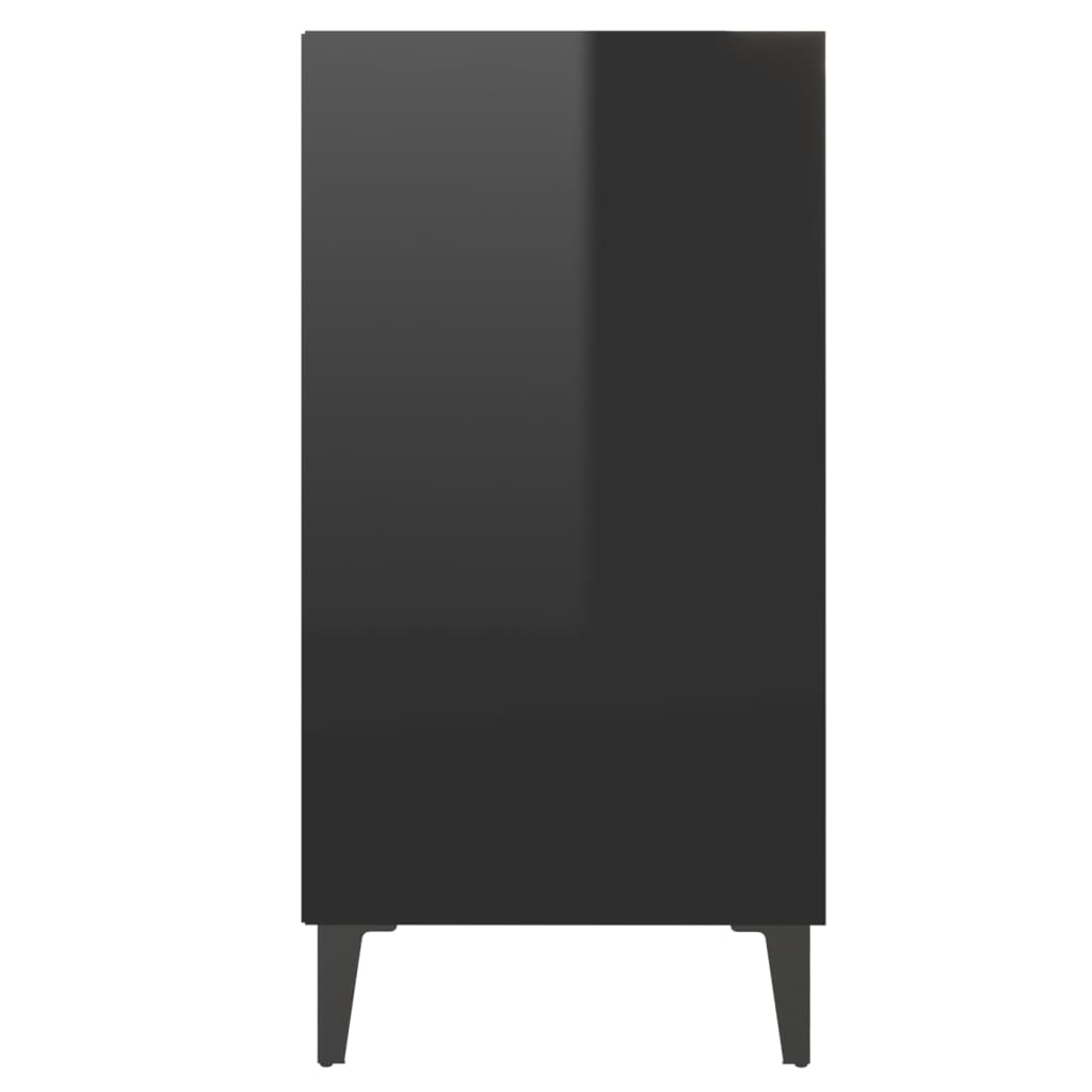 vidaXL Komoda visok sijaj črna 57x35x70 cm iverna plošča
