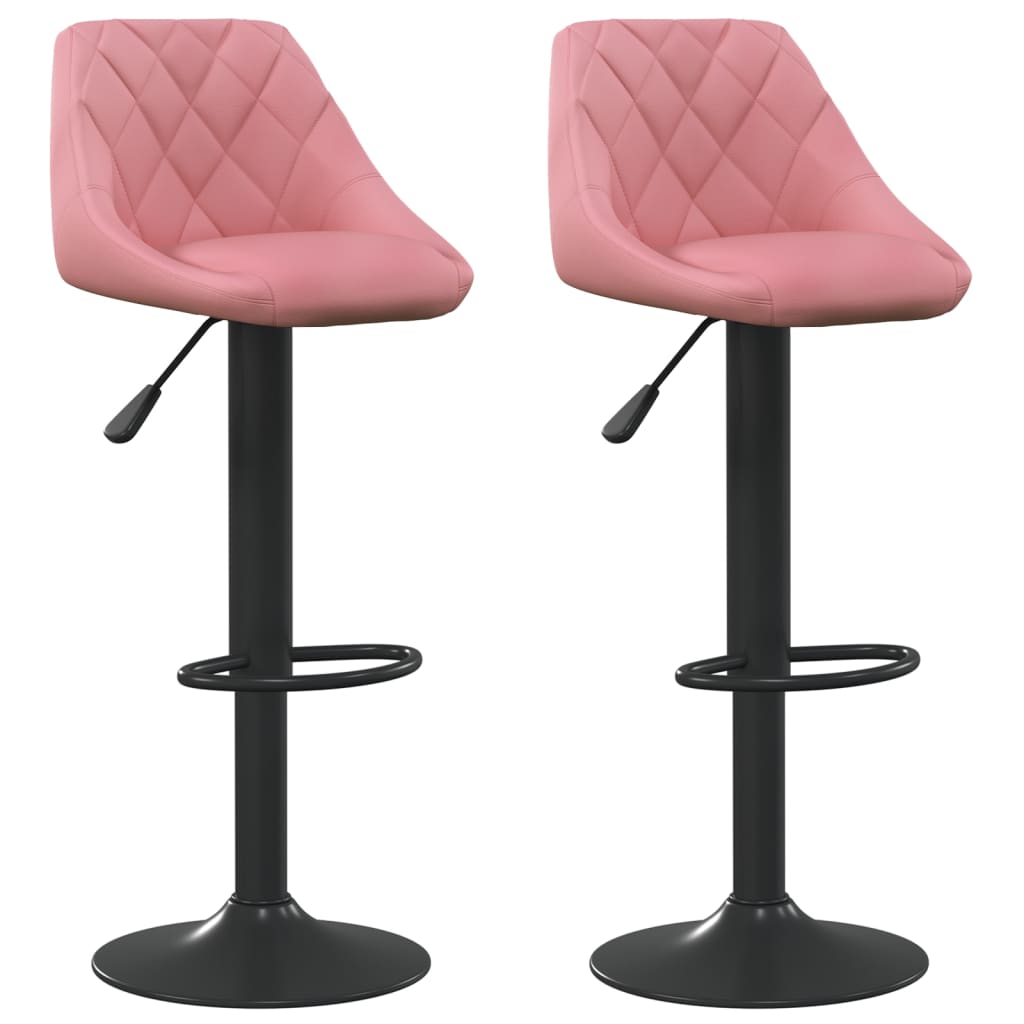 vidaXL Barski stolčki 2 kosa roza žamet