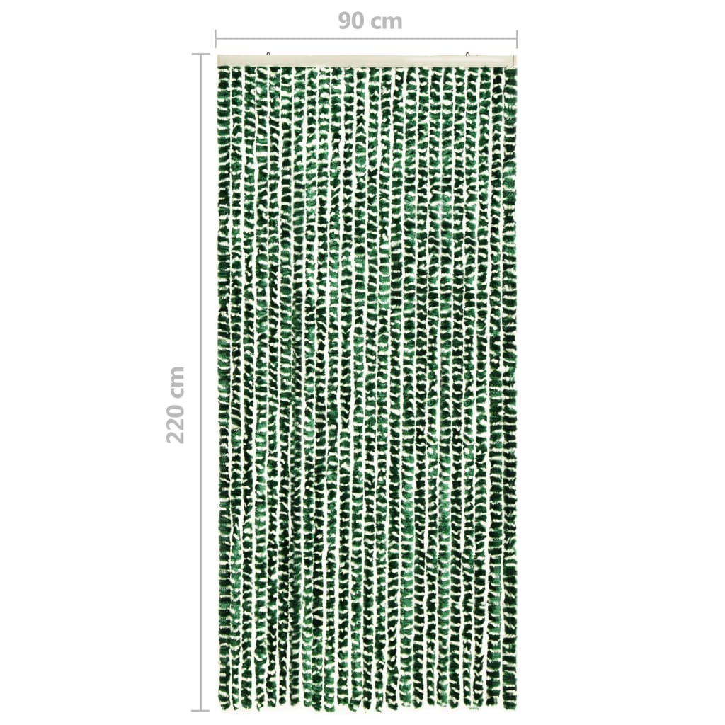 vidaXL Zavesa proti mrčesu zelena in bela 90x220 cm šenilja