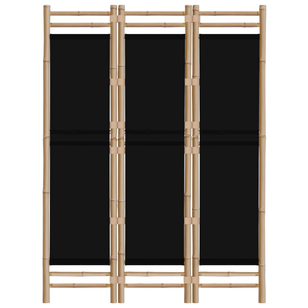 vidaXL Zložljiva 3-delna pregradna stena 120 cm bambus in platno