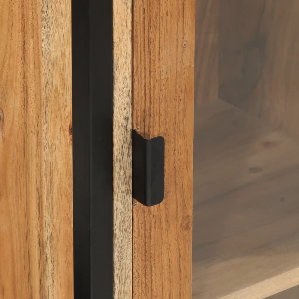 vidaXL Stenska kopalniška omarica 40x30x90 cm akacijev les in železo
