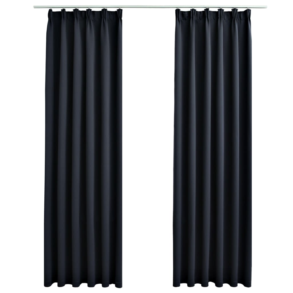 vidaXL Zatemnitvene zavese z obešali 2 kosa antracitne 140x175 cm