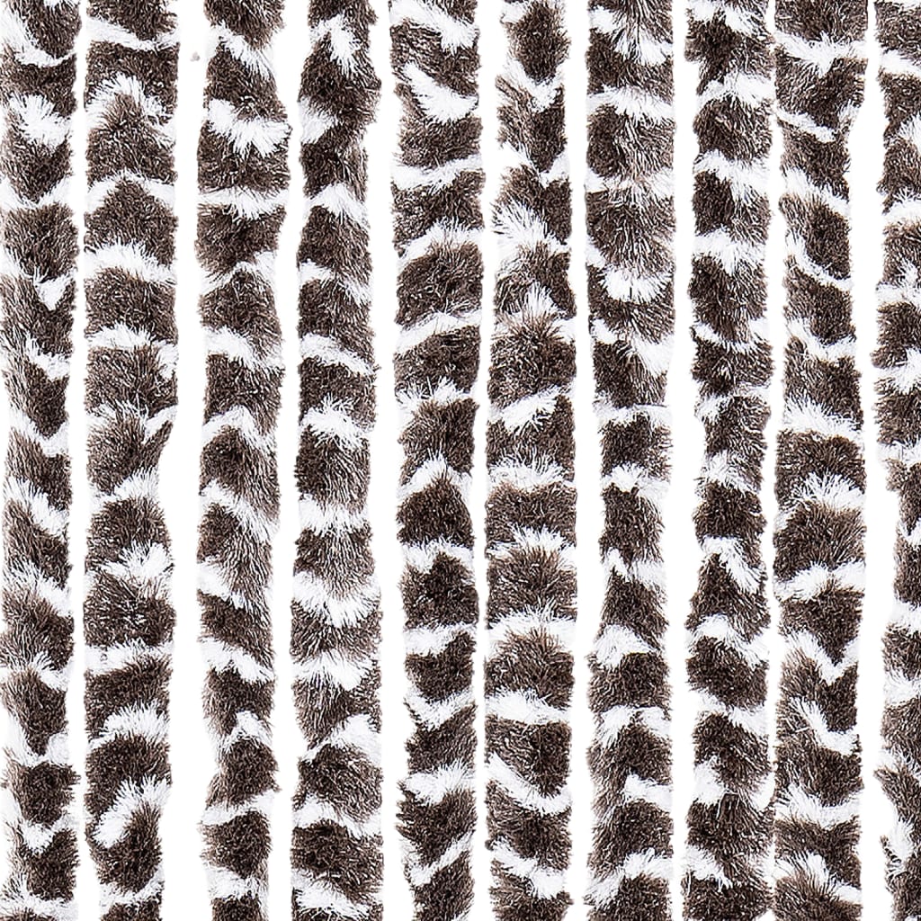 vidaXL Zavesa proti mrčesu rjava in bela 100x230 cm šenilja