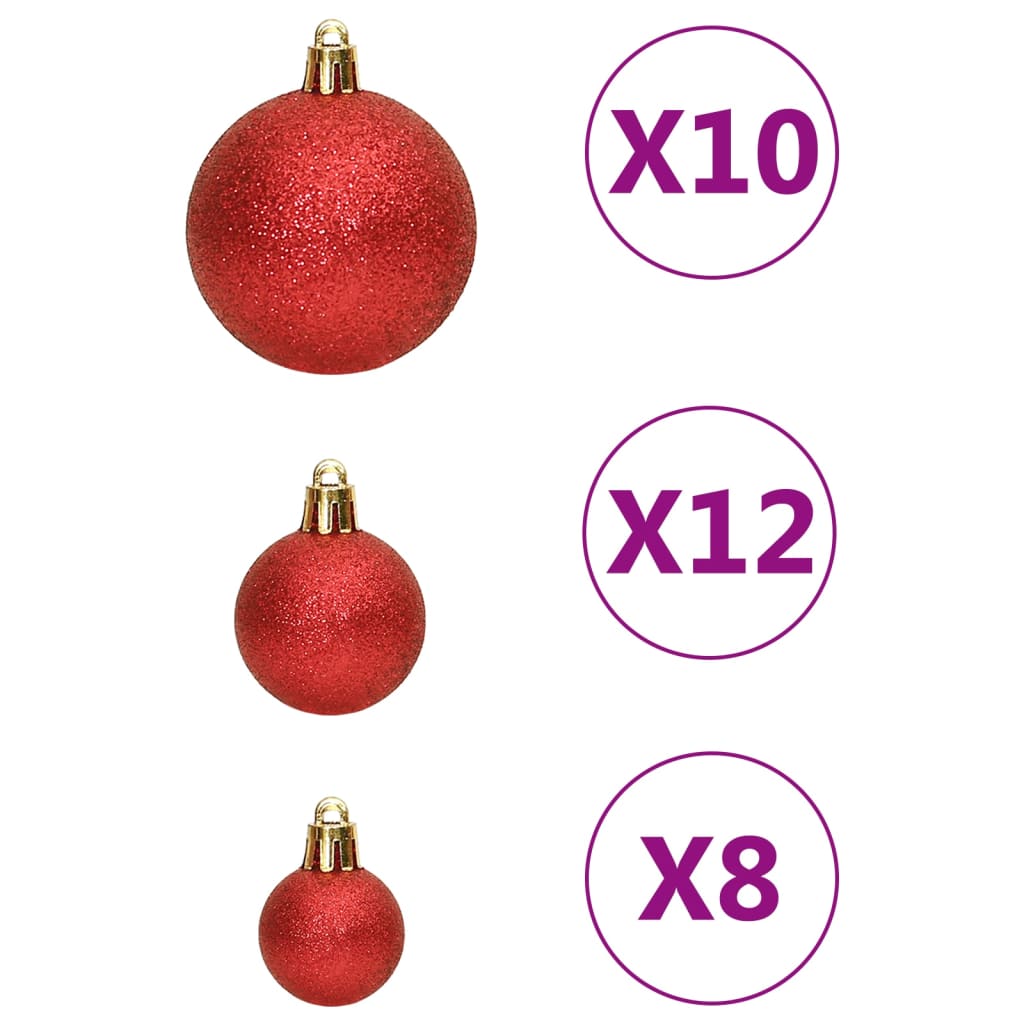 vidaXL Komplet novoletnih bučk 111 kosov rdeče polistiren