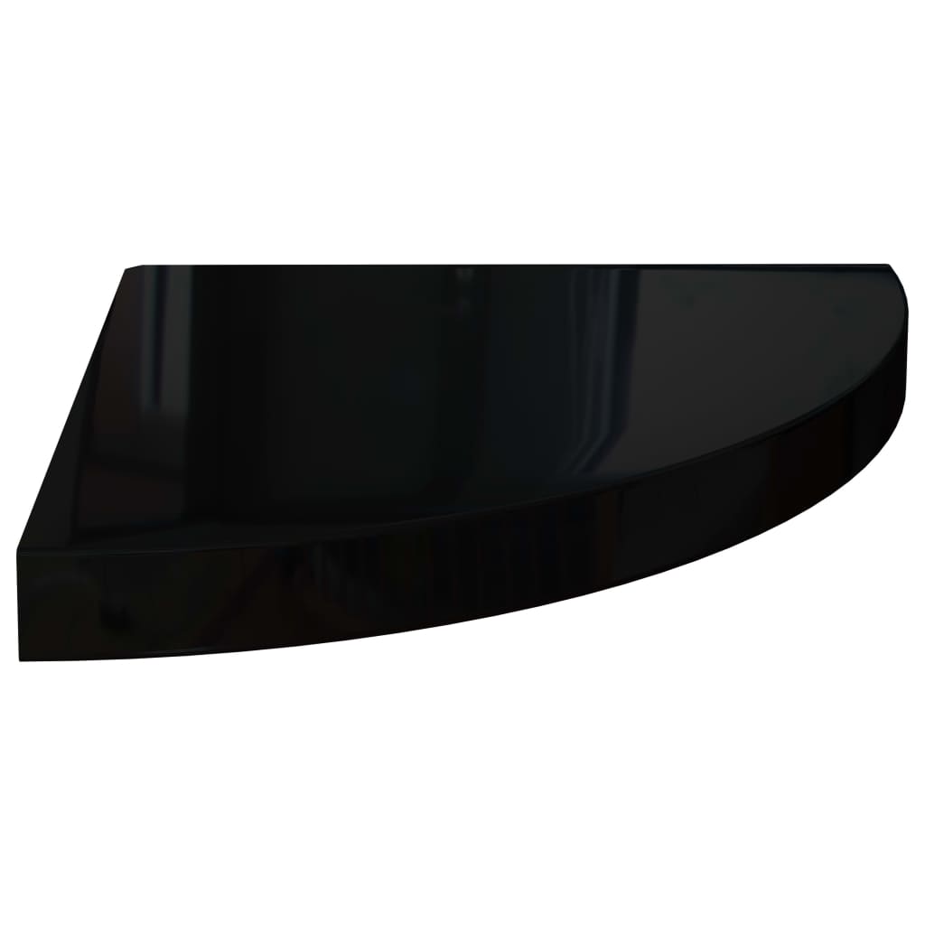 vidaXL Kotne police 4 kosi visok sijaj črne 35x35x3,8 cm MDF