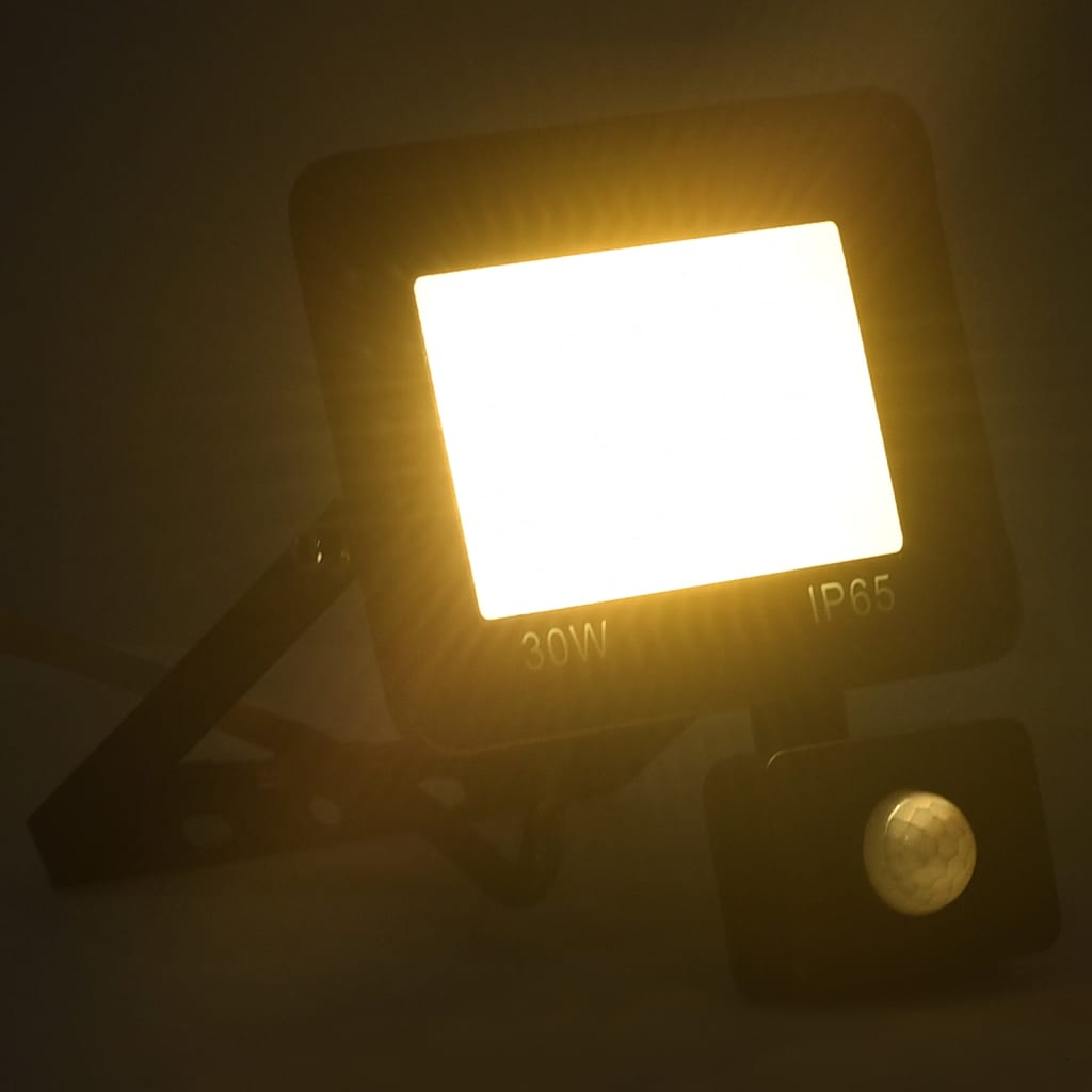 vidaXL LED reflektor s senzorjem 30 W toplo bel