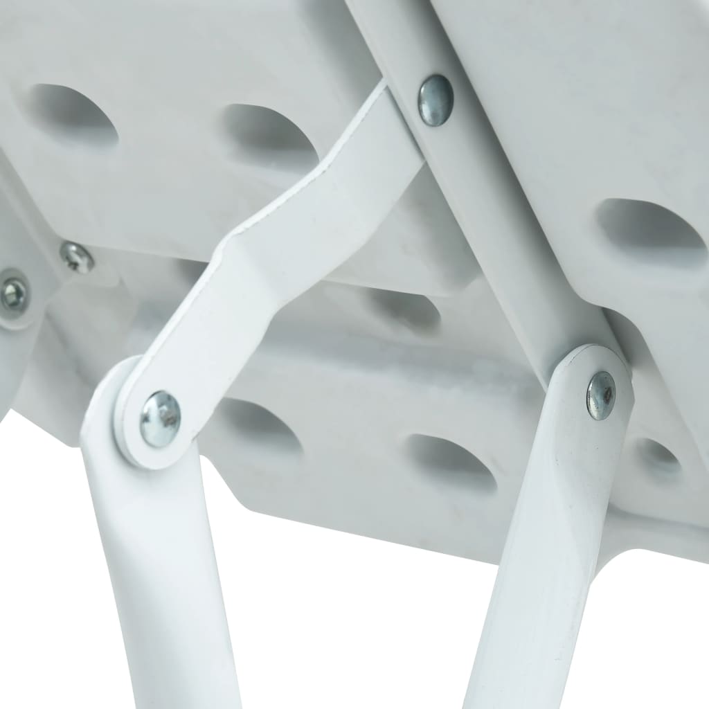 vidaXL Zložljivi vrtni stolčki 4 kosi beli HDPE videz ratana