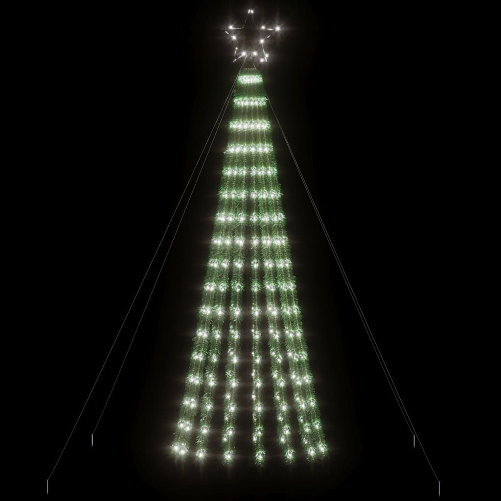 vidaXL Osvetljena novoletna jelka stožec 275 LED hladno bela 180 cm
