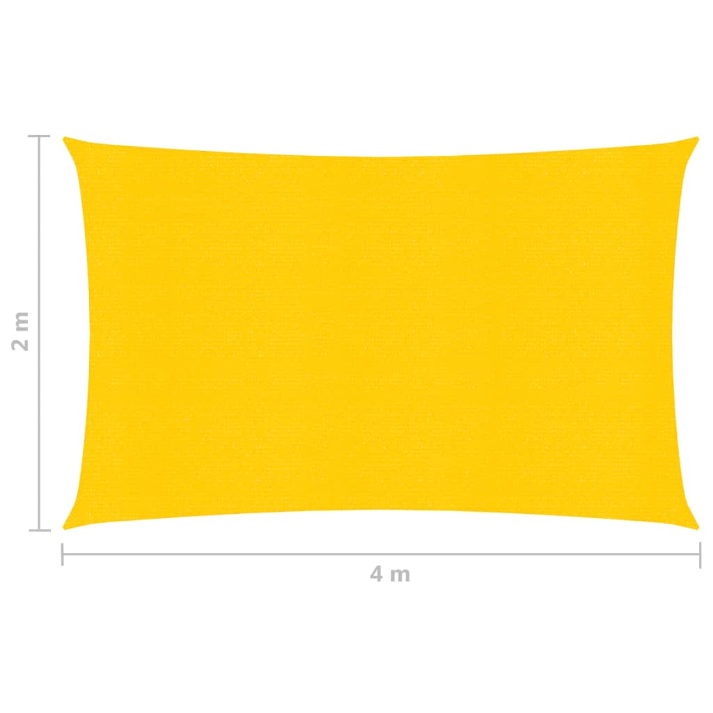 vidaXL Senčno jadro 160 g/m² rumeno 2x4 m HDPE