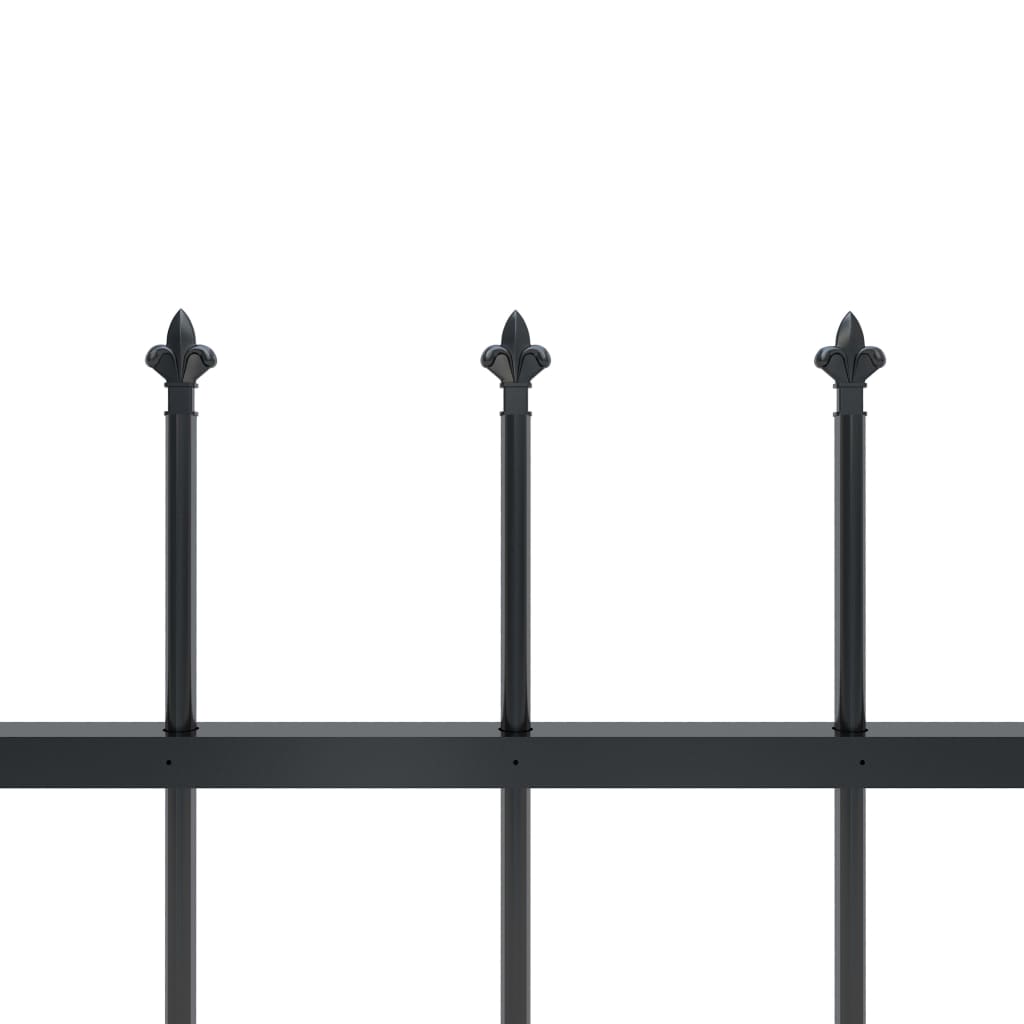 vidaXL Vrtna ograja s koničastimi vrhovi jeklo 3,4x0,6 m črna